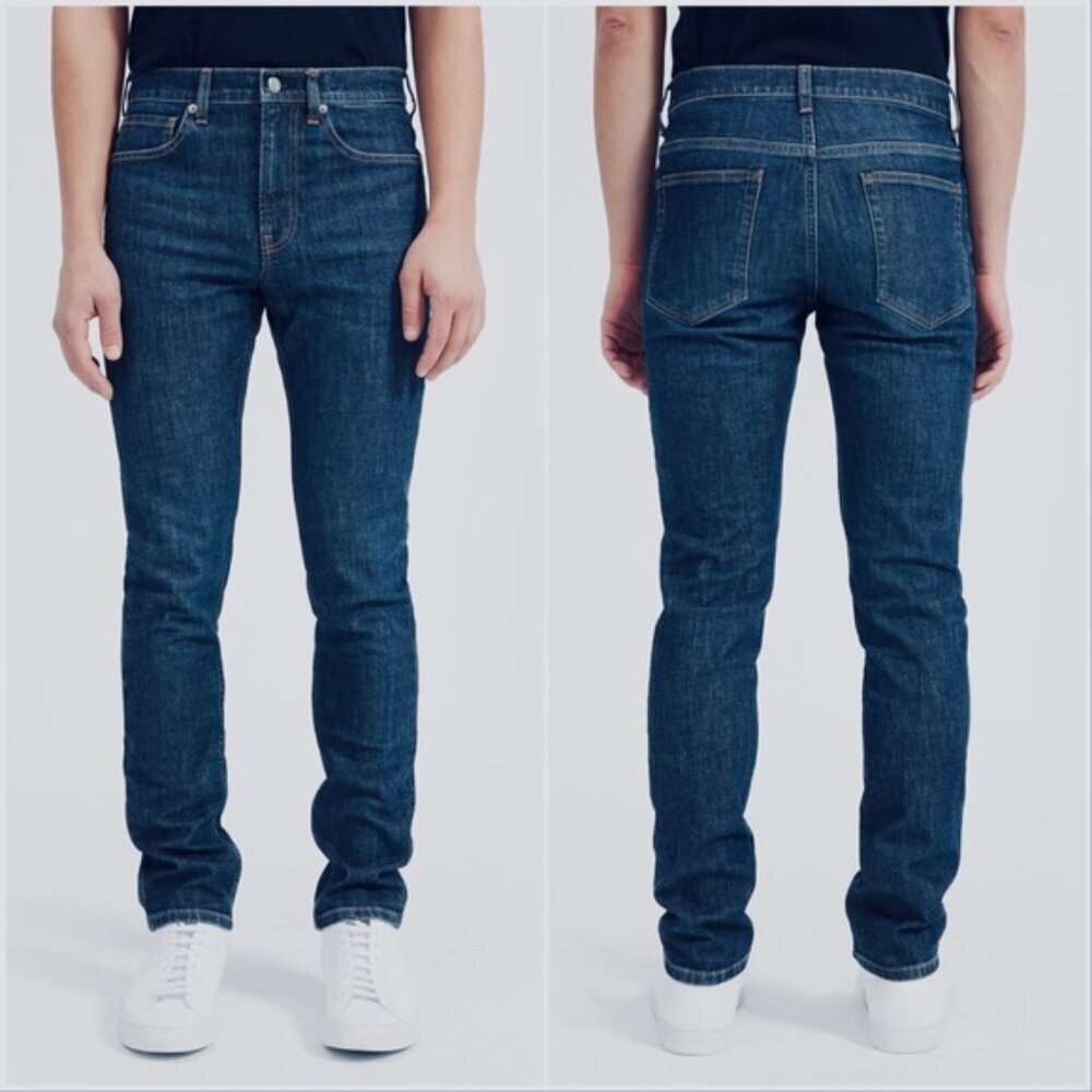 EVERLANE The Slim Fit Jean Organic Cotton Medium Dark Blue Wash Size 30